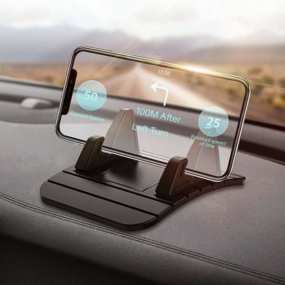 Dashboard Cell Phone Holder for Car with Non-Slip Silicone Base – Secure Grip Mount for Navigation & Hands-Free Calls
