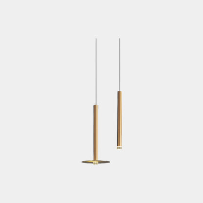 Slim Gold Tube LED Ceiling Light for Kitchen Island & Dining Room – Adjustable Drop Height, 1-5 Heads, Modern Minimalist Design