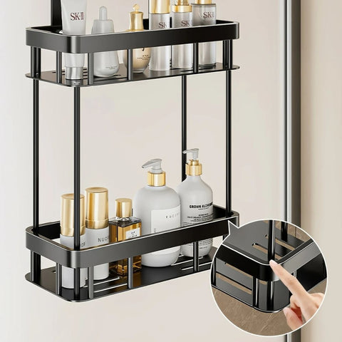 Sleek Shower Caddy - Stainless Steel, Space-Saving Organizer