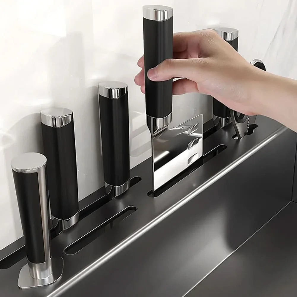 SPICELUXE – Metal Kitchen Rack with Practical Hanging Hooks