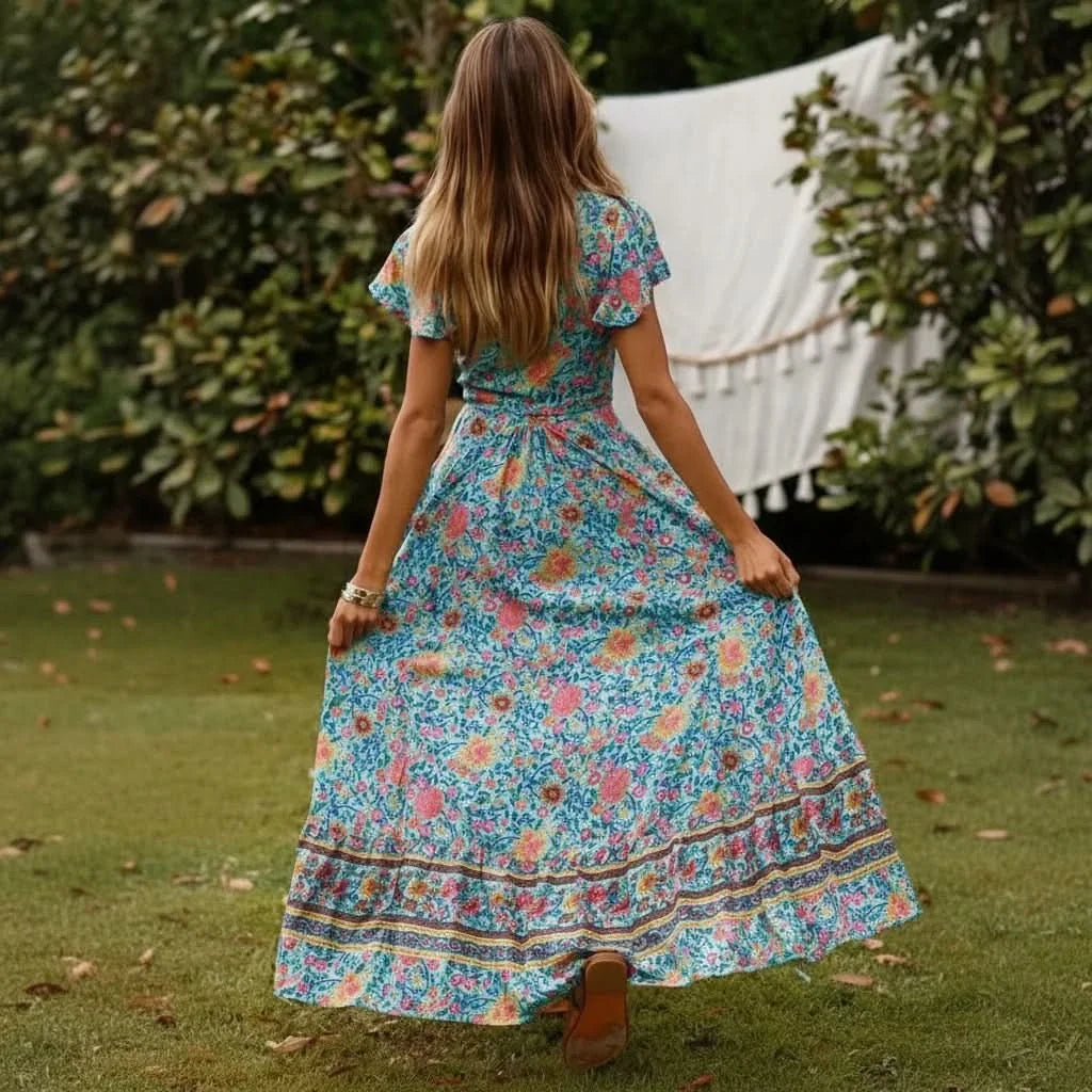 BREEZEFLOW – Floral Beach Cover-Up with Soft Flowing Fit
