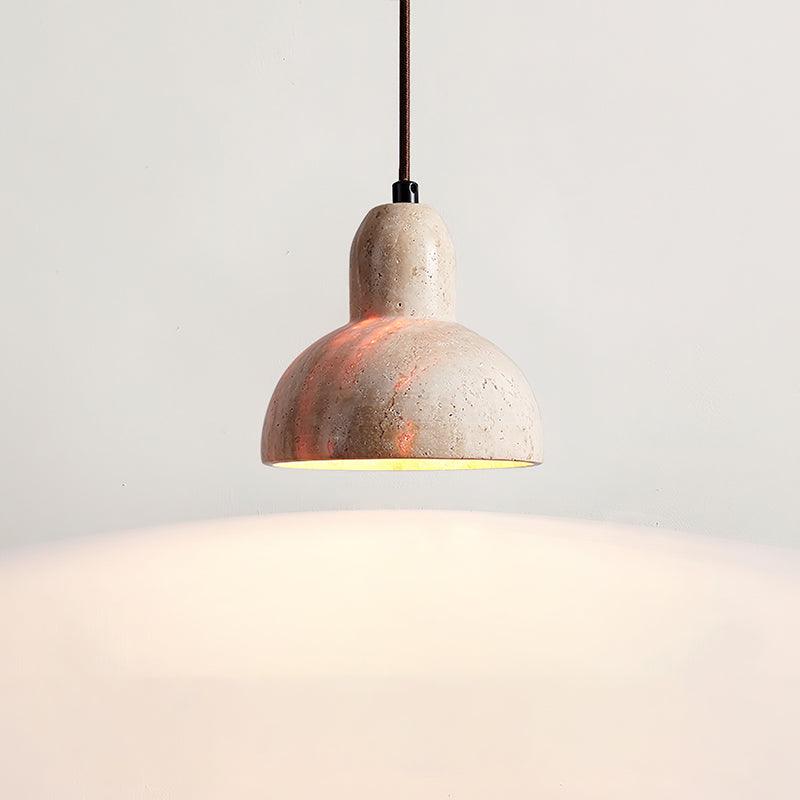 Stone Hanging Lamp E26 40W Natural Texture Overhead Light for Island Counter Breakfast Nook Focused Downlight