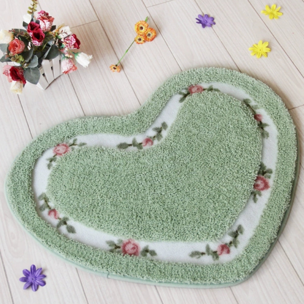 Haven Bath Mat - Heart-Shaped Soft Microfiber, Non-Slip Design