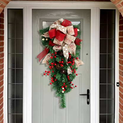Haven Christmas Wreath - Durable Plastic, Weather-Resistant for Front Door Outdoor Use
