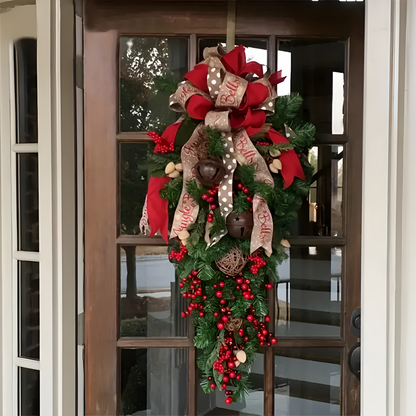 Haven Christmas Wreath - Durable Plastic, Weather-Resistant for Front Door Outdoor Use