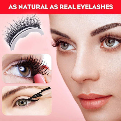 Self-Adhesive False Eyelashes No Glue Heat-Activated Reusable Lash Strips Natural Volume Long Styles Easy Apply 3-Second Hold Washable