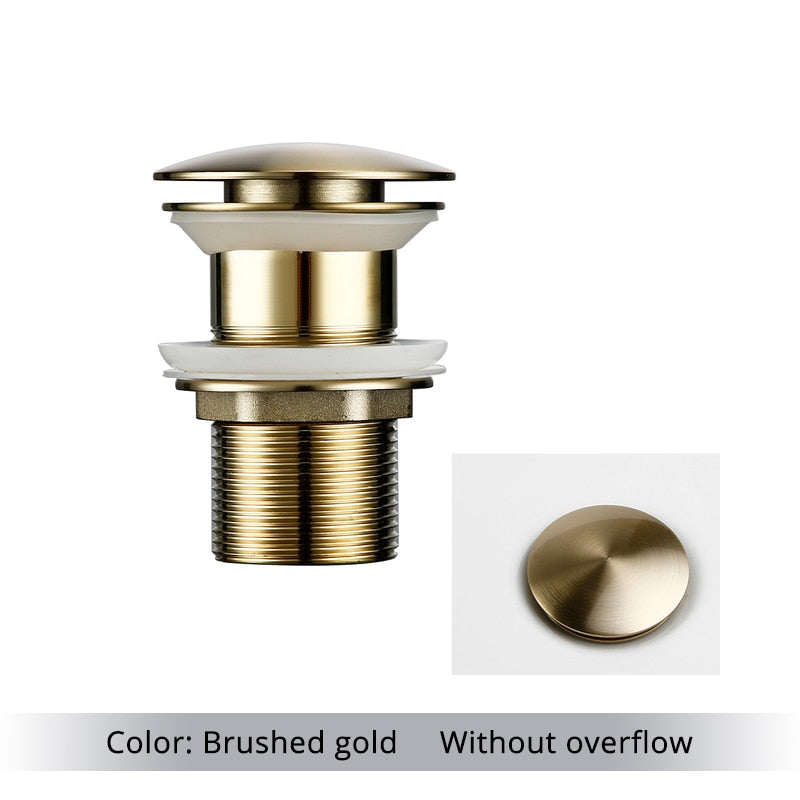 Vessel Sink Drain Assembly with Pop-Up Stopper for Modern Bathrooms – Overflow & Non-Overflow Configurations