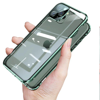 Magnetic Privacy Glass iPhone Case with 360° Drop Protection & Anti-Spy Screen
