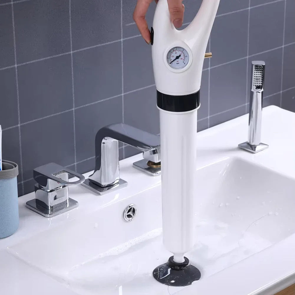 Pneumatic Drain Blaster Tool with Multiple Attachments for Toilets, Sinks & Tubs – Air-Powered Unclogger Kit for Home Plumbing Maintenance