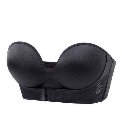 Strapless Bra with Silicone Grip – Seamless Wireless Push-Up for Off-Shoulder Tops, Backless Dresses, Everyday Comfort & Wedding Wear