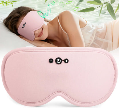 Bluetooth Sleep Masks Bamboo Fiber, Light Blocking Eye Mask with Sleep Headphones for Travel, Breathable 3D Sleep Mask