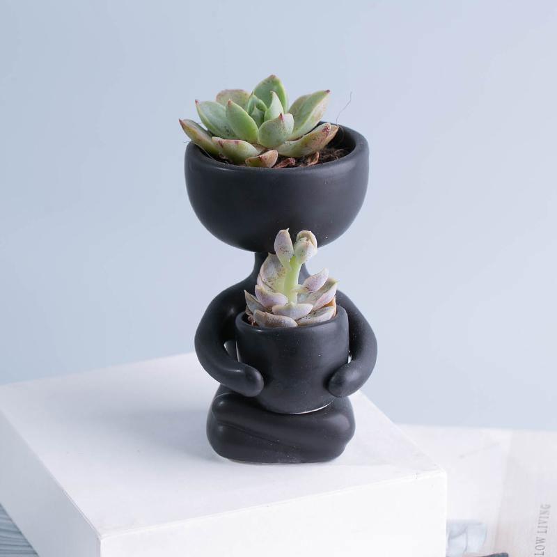 Petite Person Clay Succulent Planter