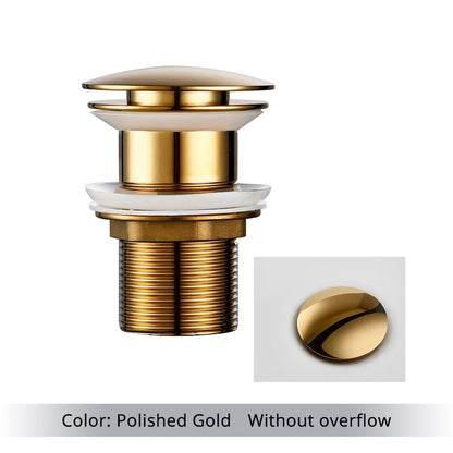 Vessel Sink Drain Assembly with Pop-Up Stopper for Modern Bathrooms – Overflow & Non-Overflow Configurations