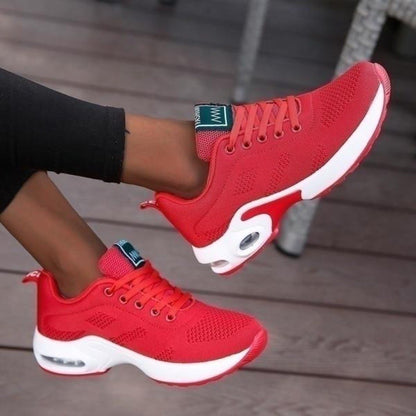 Cushioned Orthopedic Walking Sneakers for Women – Shock-Absorbing Arch Support Trainers with Elevated Heel