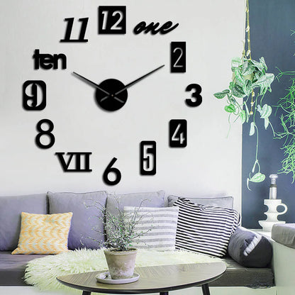 Oversized Acrylic Timepiece 35 Inches Red Whisper-Quiet Movement Decorative Statement Clock for Home Office Bedroom