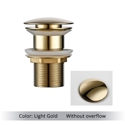 Vessel Sink Drain Assembly with Pop-Up Stopper for Modern Bathrooms – Overflow & Non-Overflow Configurations