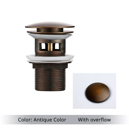 Vessel Sink Drain Assembly with Pop-Up Stopper for Modern Bathrooms – Overflow & Non-Overflow Configurations