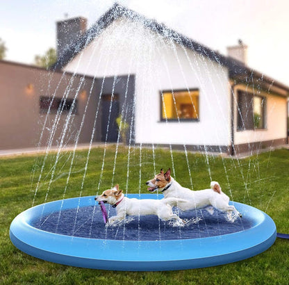 Durable Dog Splash Pad | 60/67 Outdoor Cooling Mat with Sprinkler | Safe Water Play for Dogs