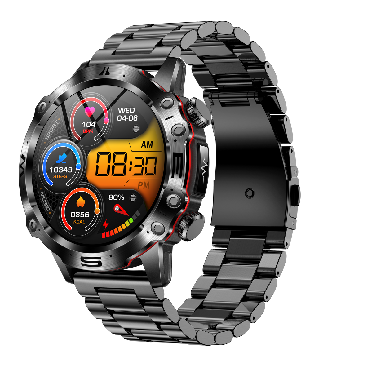 HealthTrack | Smartwatch with ECG, Blood Sugar & Pressure Monitoring | Sleek Design for Fitness Tracking