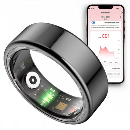 HealthTrack | Stainless Steel Smart Ring with Real-Time Monitoring | Sleek Design for Fitness Enthusiasts