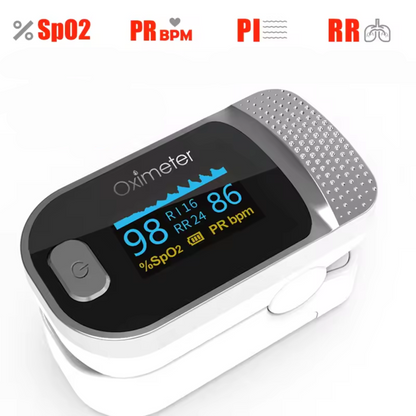 Pulse Oximeter with OLED Display, Blood Oxygen Monitor, Oxygen Saturation Monitor for Pulse Rate and Respiratory Rate