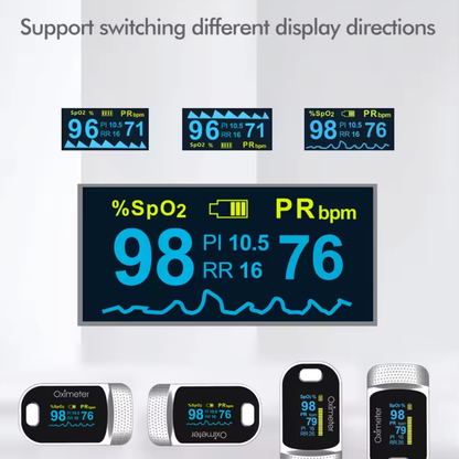 Pulse Oximeter with OLED Display, Blood Oxygen Monitor, Oxygen Saturation Monitor for Pulse Rate and Respiratory Rate