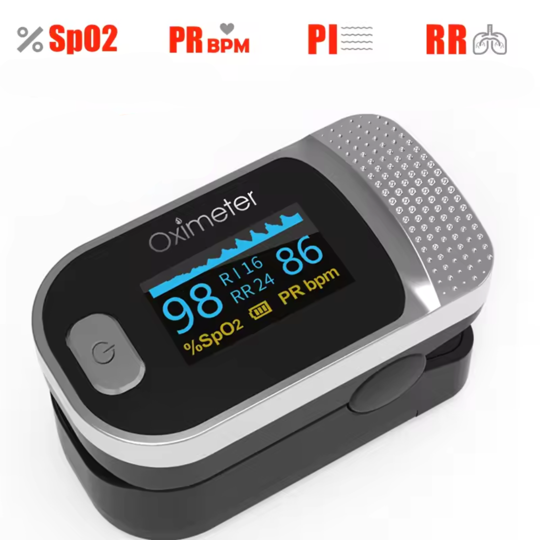Pulse Oximeter with OLED Display, Blood Oxygen Monitor, Oxygen Saturation Monitor for Pulse Rate and Respiratory Rate