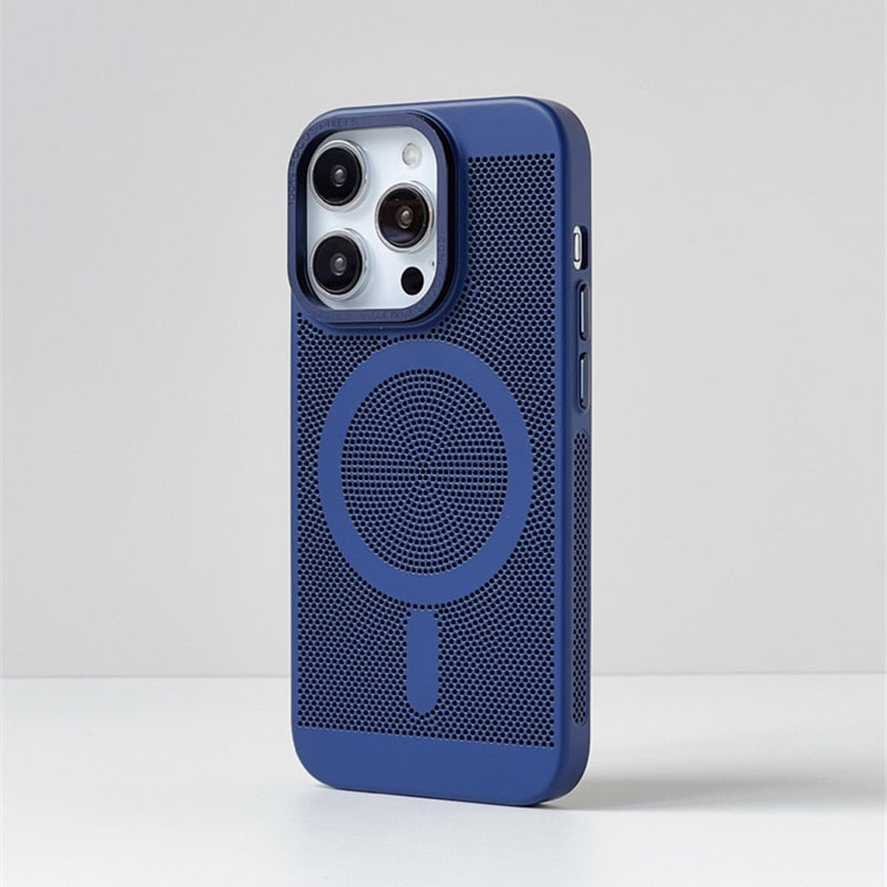 Cooling iPhone Case with MagSafe – Raised Edge Protection for Camera & Screen – Shock-Absorbing TPU Design for Daily Use