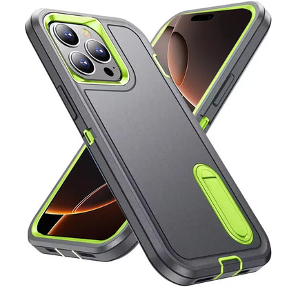 Rugged iPhone Case with Kickstand & Reinforced Corners for 14-17 Series | Drop Protection Armor Cover