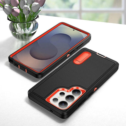 Rugged Armor Phone Case for Samsung Galaxy with Built-In Kickstand & Camera Protection | Military Grade Impact Resistant Cover
