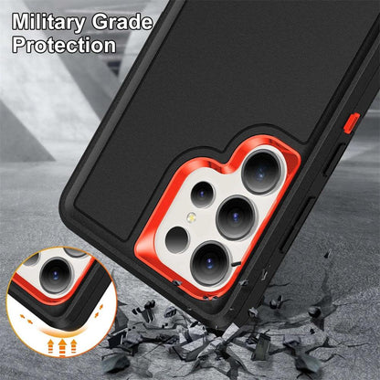 Rugged Armor Phone Case for Samsung Galaxy with Built-In Kickstand & Camera Protection | Military Grade Impact Resistant Cover