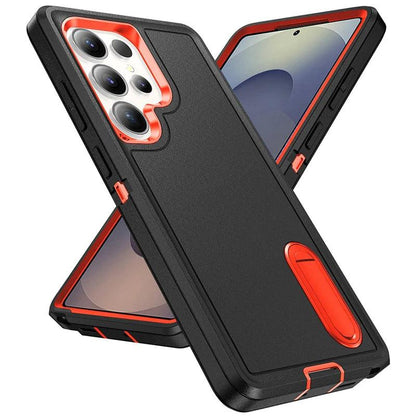 Rugged Armor Phone Case for Samsung Galaxy with Built-In Kickstand & Camera Protection | Military Grade Impact Resistant Cover