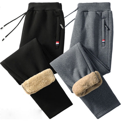 Men's Thermal Fleece-Lined Joggers Winter Sweatpants with Drawstring Elastic Waist for Cold Weather Outdoor Sports Casual Wear