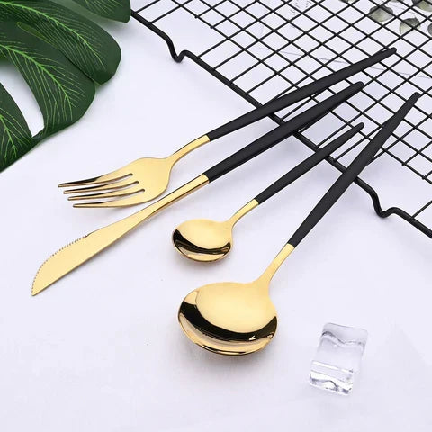 24-Piece Stainless Steel Flatware Set with Mirror Finish for Everyday & Formal Dining