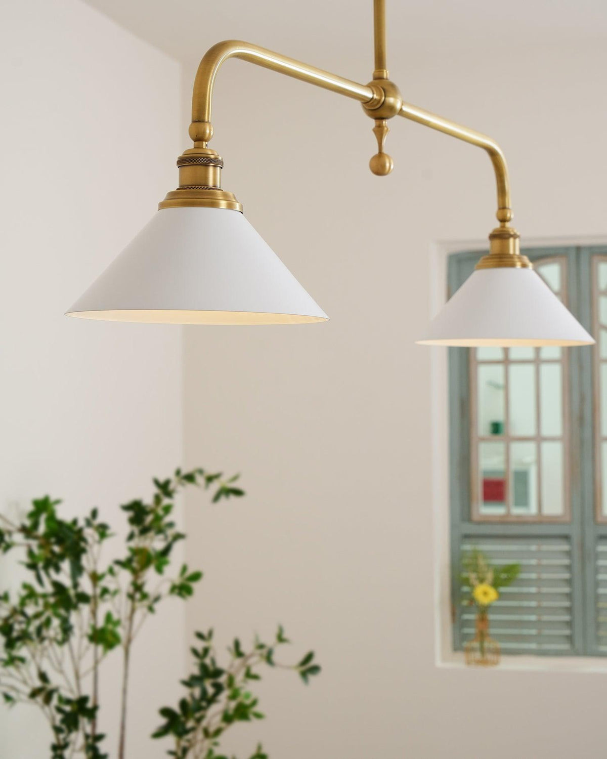 Dual-Head Island Pendant Light with Adjustable Height – Aluminum & Ceramic Shades for Kitchen, Dining Room & Living Space – Dimmable LED Fix