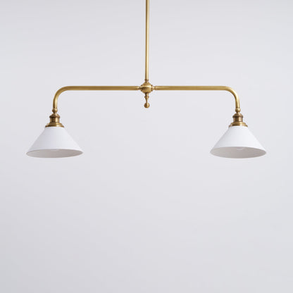 Dual-Head Island Pendant Light with Adjustable Height – Aluminum & Ceramic Shades for Kitchen, Dining Room & Living Space – Dimmable LED Fix