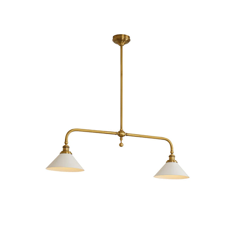 Dual-Head Island Pendant Light with Adjustable Height – Aluminum & Ceramic Shades for Kitchen, Dining Room & Living Space – Dimmable LED Fix