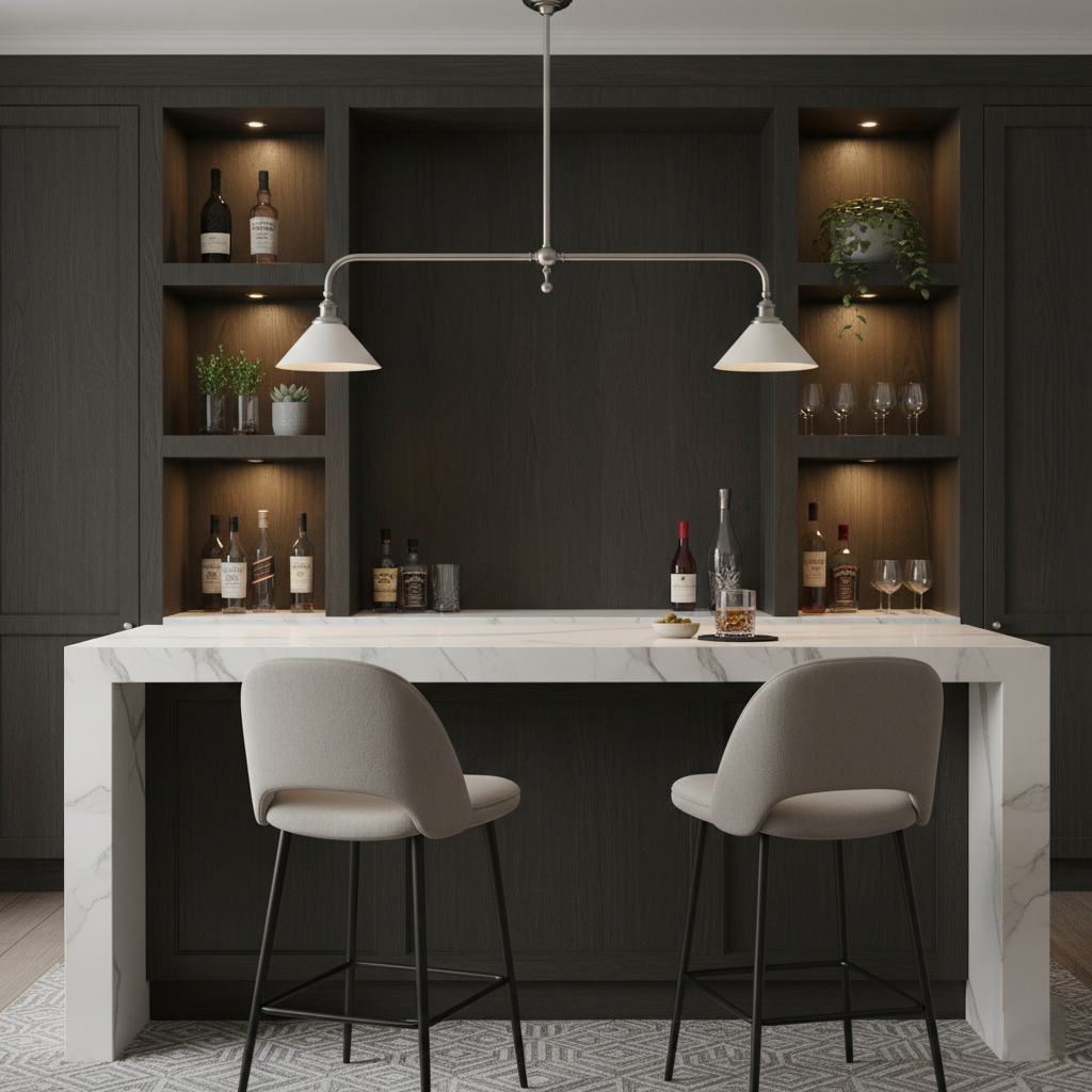 Dual-Head Island Pendant Light with Adjustable Height – Aluminum & Ceramic Shades for Kitchen, Dining Room & Living Space – Dimmable LED Fix
