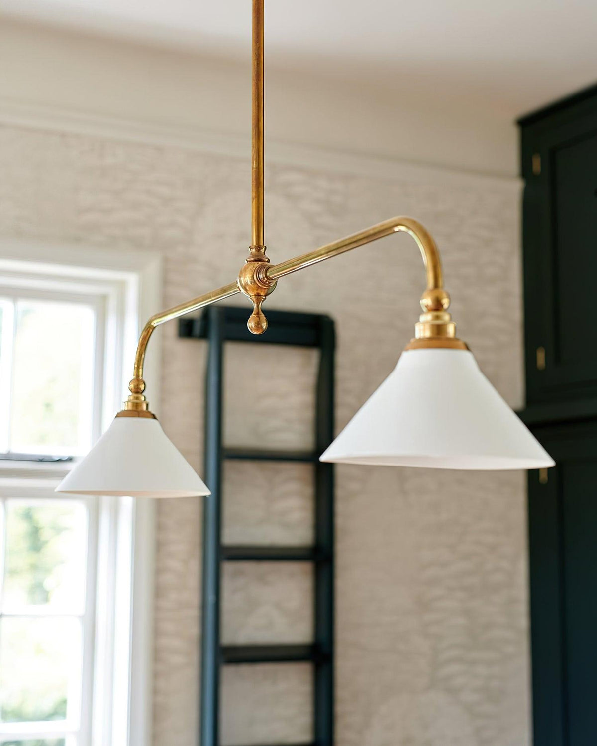 Dual-Head Island Pendant Light with Adjustable Height – Aluminum & Ceramic Shades for Kitchen, Dining Room & Living Space – Dimmable LED Fix