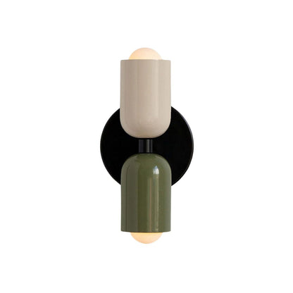 Glass Sconce Dual-Direction Fixture Green 4.7 in Contemporary Bedside Hallway Uplighter Downlighter for Home Apartment Lounge Passage Ambien