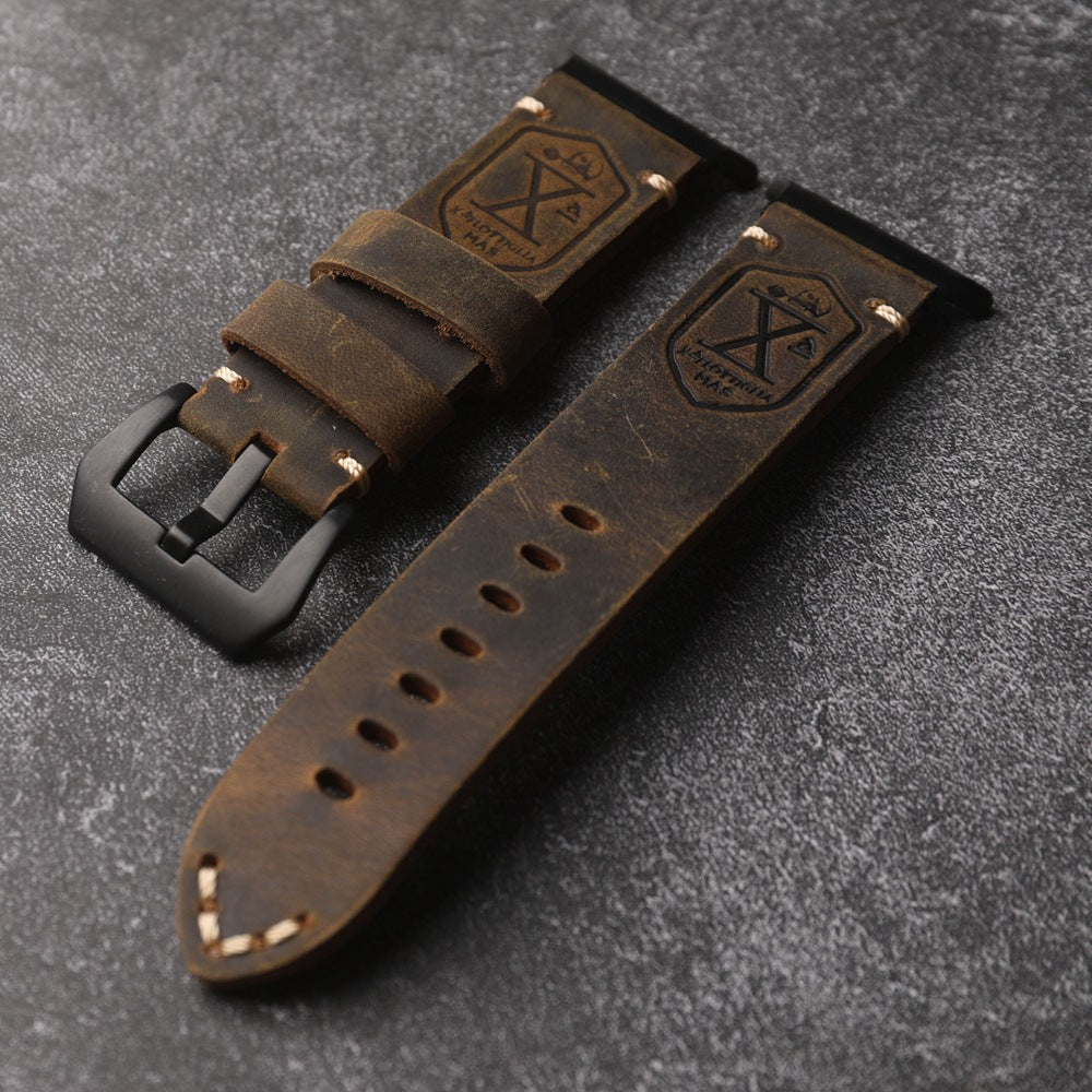 Heritage Collection | Vintage Leather Band for Samsung Watch Ultra with Durable Hand-Stitching | Adjustable Fit for Timeless Elegance