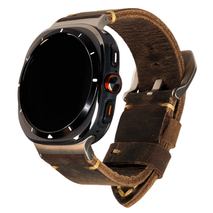 Heritage Collection | Vintage Leather Band for Samsung Watch Ultra with Durable Hand-Stitching | Adjustable Fit for Timeless Elegance