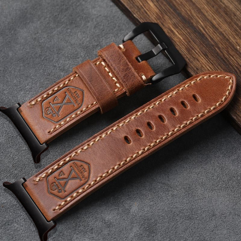 Heritage Collection | Vintage Leather Band for Samsung Watch Ultra with Durable Hand-Stitching | Adjustable Fit for Timeless Elegance