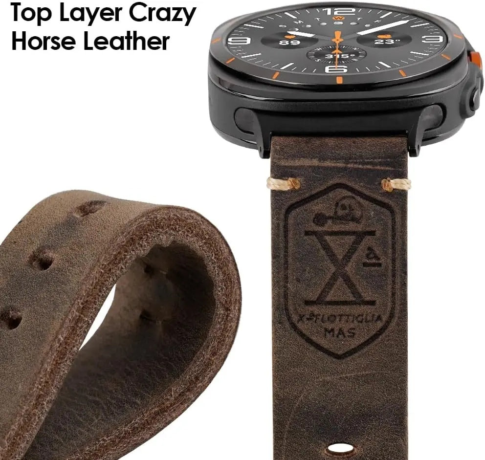 Heritage Collection | Vintage Leather Band for Samsung Watch Ultra with Durable Hand-Stitching | Adjustable Fit for Timeless Elegance