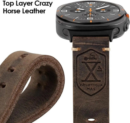 Heritage Collection | Vintage Leather Band for Samsung Watch Ultra with Durable Hand-Stitching | Adjustable Fit for Timeless Elegance