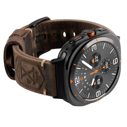 Heritage Collection | Vintage Leather Band for Samsung Watch Ultra with Durable Hand-Stitching | Adjustable Fit for Timeless Elegance