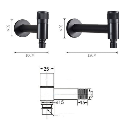 Wall-Mount Outdoor Garden Faucet | Cold Water Hose Spigot with Brass Valve & Stainless Steel Body for Yard, Patio & Balcony