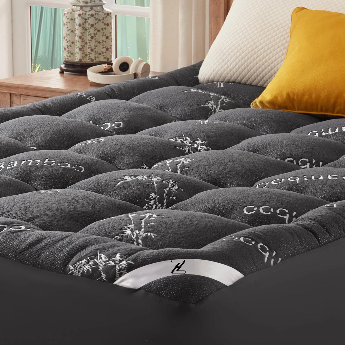Bamboo Mattress Toppers Quilted Ultra Soft, Cooling Mattress Topper Twin Queen King, Non Toxic Bed Topper for Hotel Use