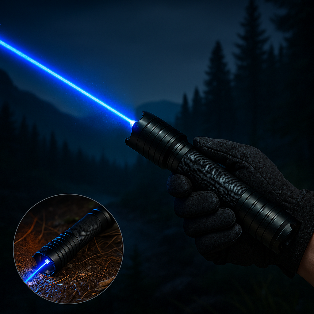 High-Efficiency Laser Torch | Rechargeable Flashlight with 5000m Range | Durable Aluminum for Outdoor Adventures