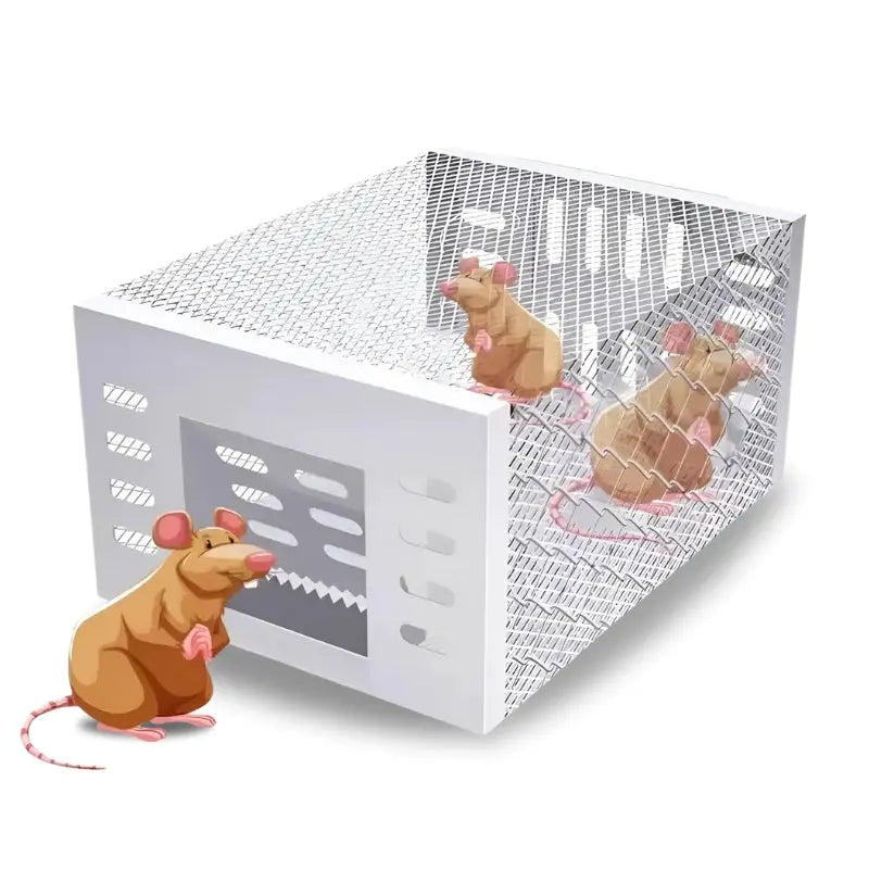 Humane Mouse Trap Cage with Sensitive One-Way Door for Indoor Rodent Control | Live Catch Multi-Mouse Trap for Home Garage Basement Kitchen